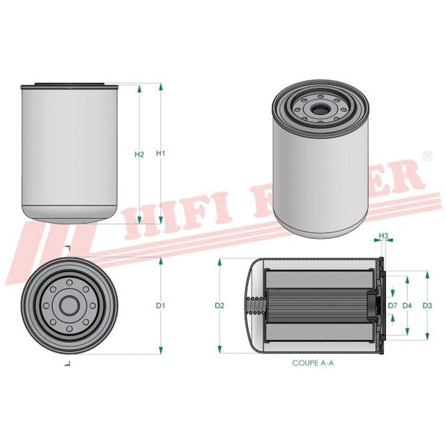 Filtre Hydraulique SH 62035 Hifi Filter référence fournisseur HIFSH62035
